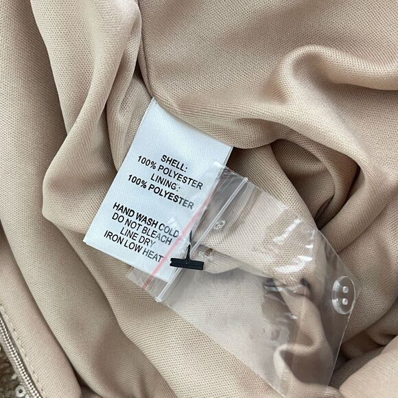 New Lulus Under the Spotlight Champagne Sequin Backless Skater Dress Size Small - Picture 7 of 10